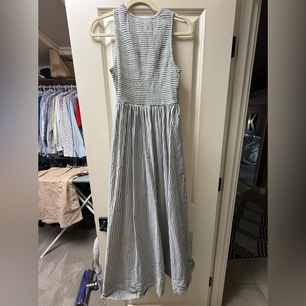 Marine Layer Blue and White Striped Maxi Dress